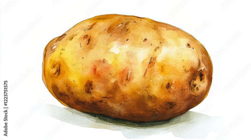 Watercolor Painting of a Potato Watercolor Painting of a Potato