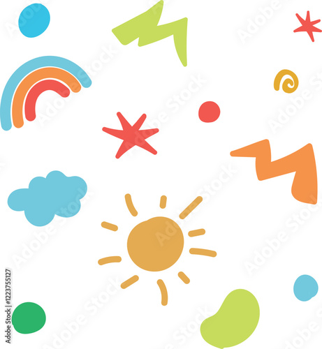 Children's illustrated icons