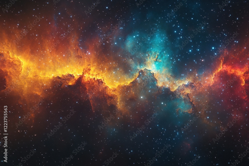 Galaxy Background in Tetradic Colors with Viscous Texture Galaxy Background in Tetradic Colors with Viscous Texture