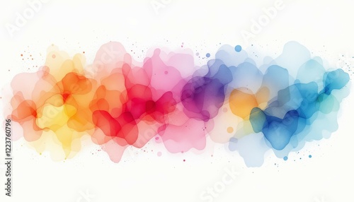 Vibrant Rainbow Watercolor Abstract Art Print photo