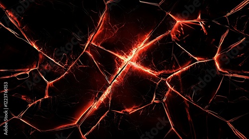 Abstract neon shards breaking apart on a black background, symbolizing disruption or innovation, ideal for startup presentations.