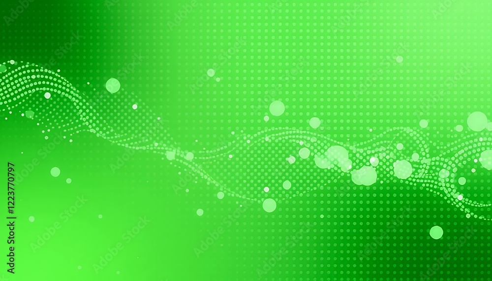 Obraz premium Abstract Green Wave Background with Dotted Texture