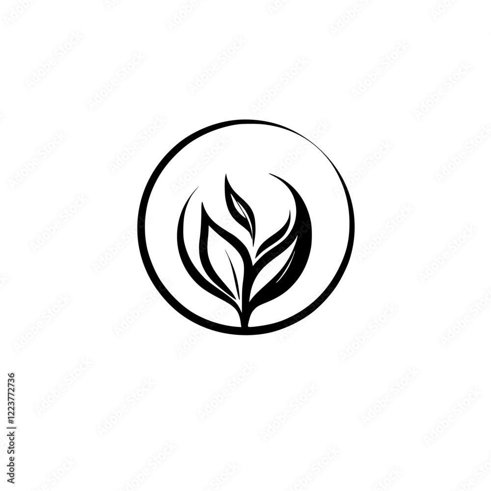 Elegant Black and White Plant Leaves Logo Design. Minimalist Botanical Symbol, Nature Inspired Vector Illustration. Perfect for Eco, Spa, or Organic Brands. Elegant Black and White Plant Leaves Logo Design. Minimalist Botanical Symbol, Nature Inspired Vector Illustration. Perfect for Eco, Spa, or Organic Brands.