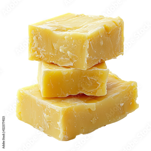 Golden Yellow Cheese Blocks Stacked Food Image rich diet meal dairy isolated on transparent or white background, png