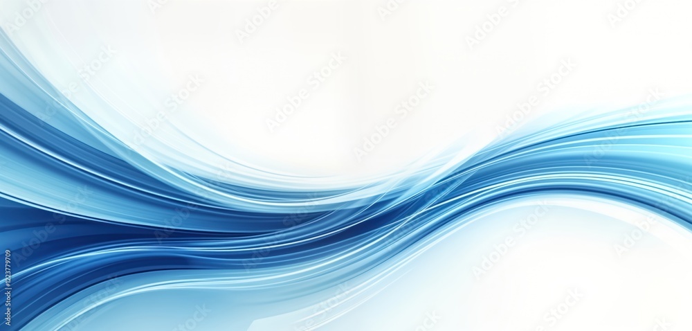 Obraz premium Abstract design with dynamic blue lines. Smooth curves and lines flow across white background. Modern and minimalist design for presentation or wallpaper. Suitable for technology or future concepts.