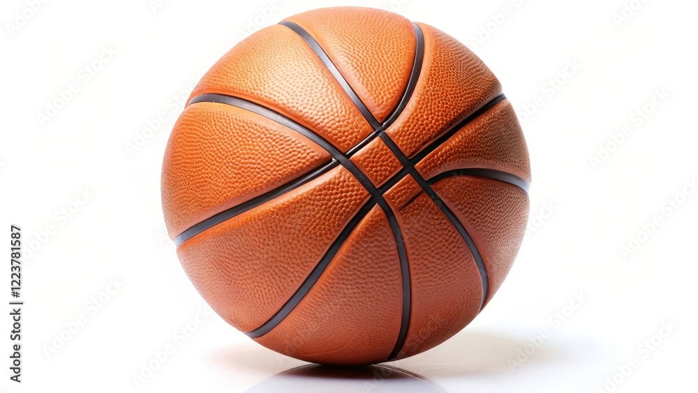Fototapeta premium Orange Basketball on White Background