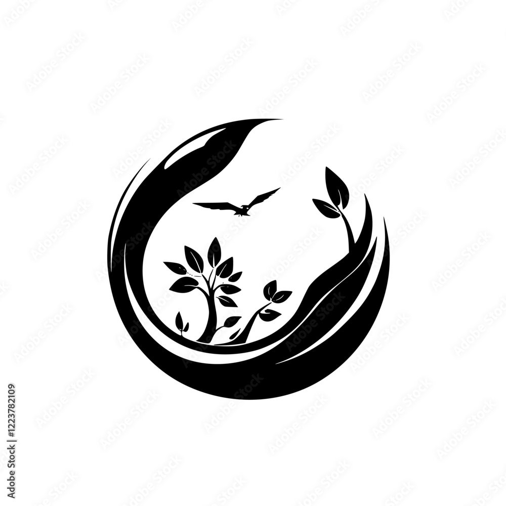 Obraz premium Nature's Embrace: A Circular Symbol of Environmental Harmony
