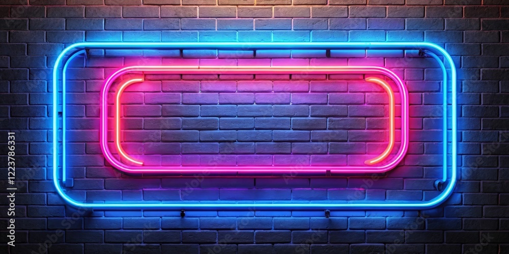 Obraz premium Neon Sign Frame on Brick Wall