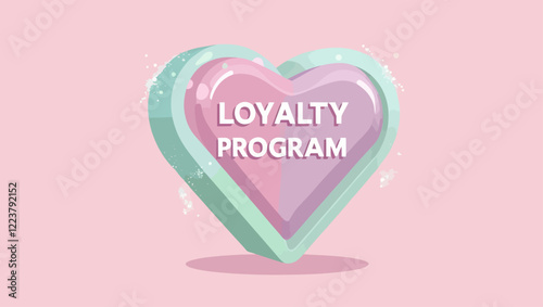 Pink Loyalty Program Heart Icon Candy for Business Marketing