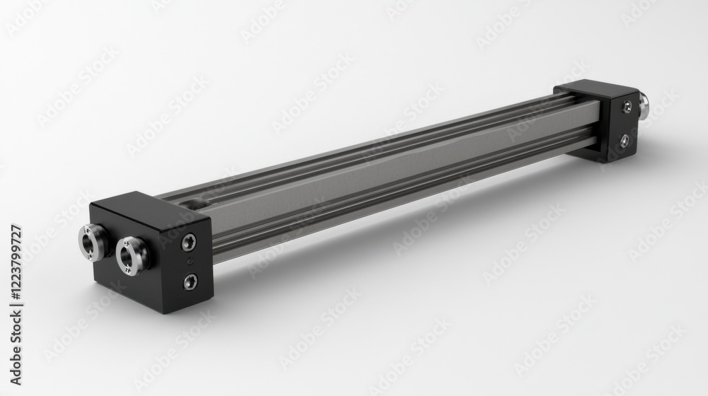 A servo-driven linear actuator operating on a precise assembly line. A servo-driven linear actuator operating on a precise assembly line.
