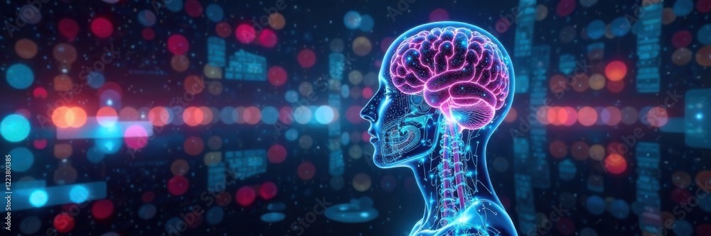 Fototapeta premium advanced artificial intelligence lab, futuristic equipment, innovation, circuitry