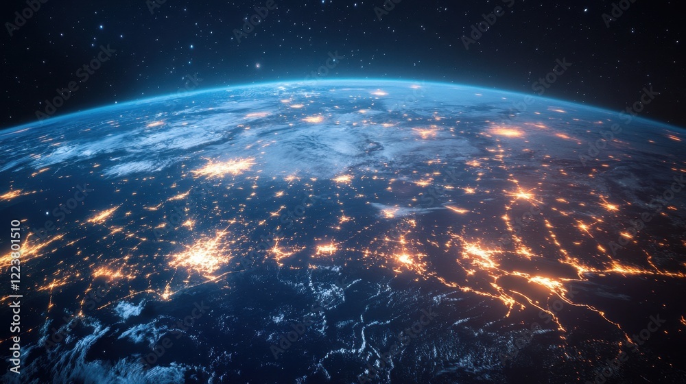 Fototapeta premium IoT in energy represented by smart grids glowing with real-time analytics.