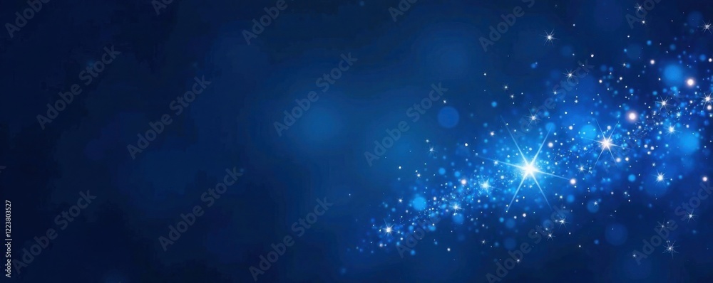 Fototapeta premium Dark blue background with sparkling stars, astronomy, darkness