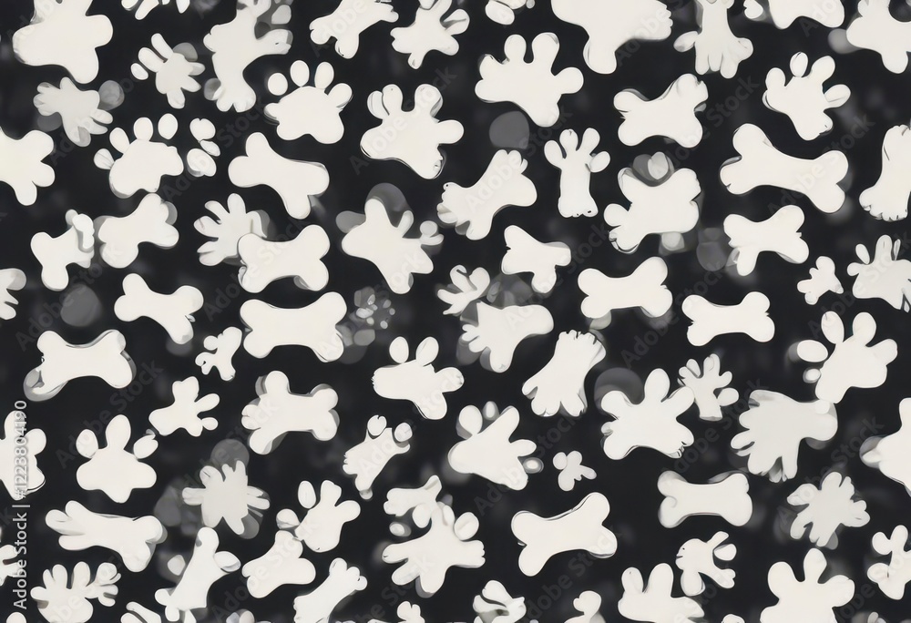Dog bone vector dog paw doodle seamless pattern background, dog bone pattern, pet illustration, isolated image Dog bone vector dog paw doodle seamless pattern background, dog bone pattern, pet illustration, isolated image