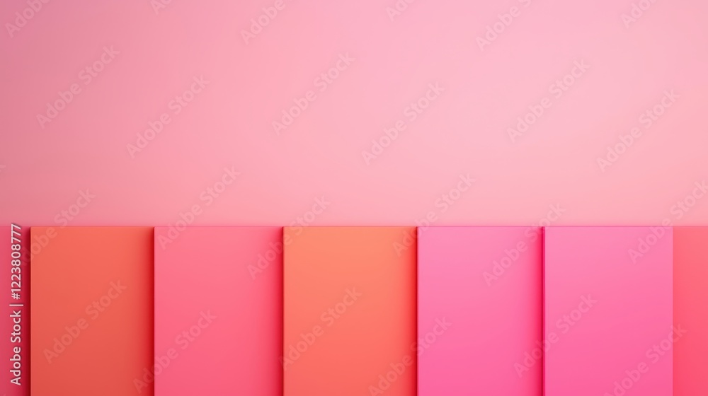 Fototapeta premium Soft Pink and Peach Background with Geometric Shapes and Texture