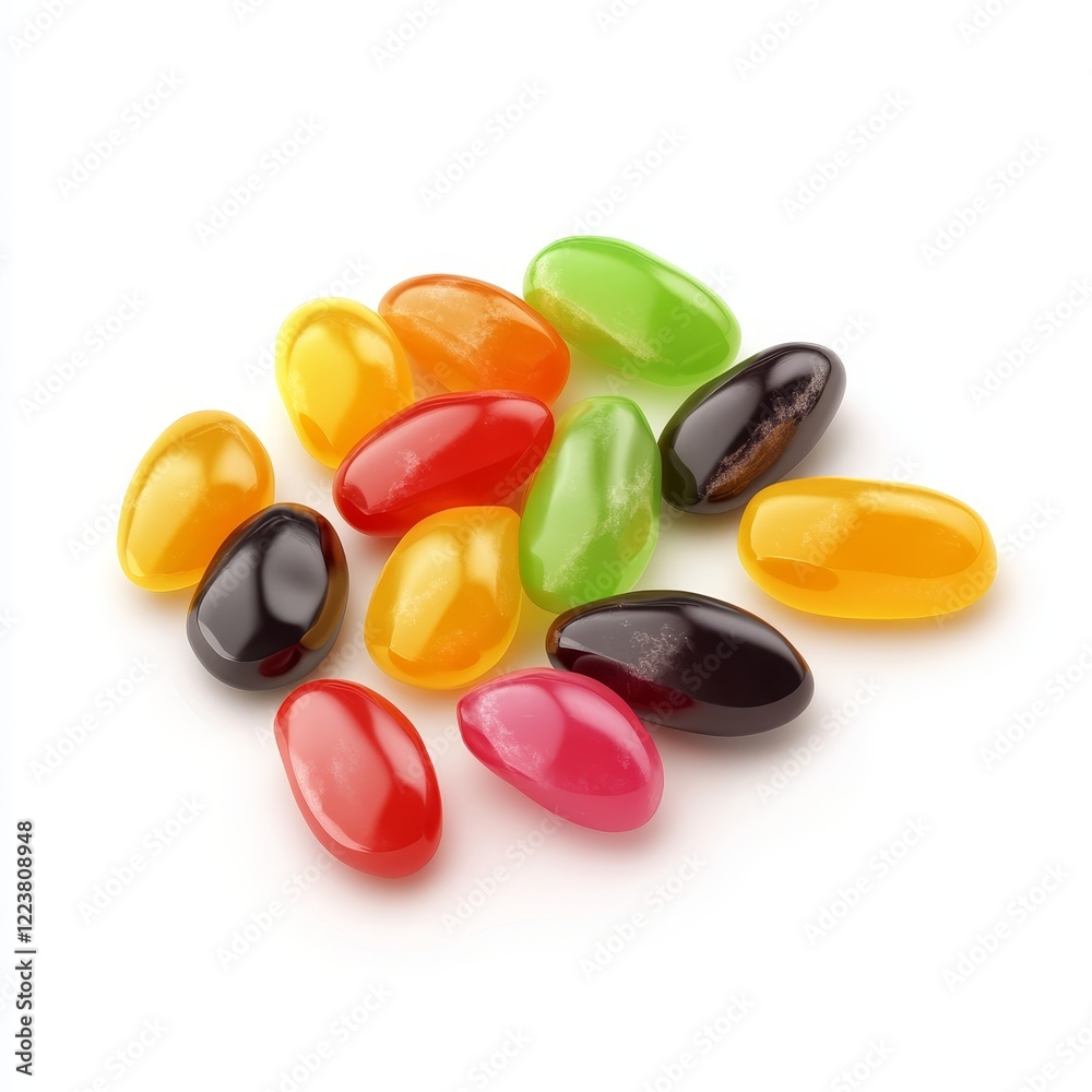 3D Realistic Jelly beans isolated on white background 3D Realistic Jelly beans isolated on white background