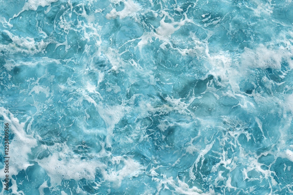 Capturing the mesmerizing movement of ocean waves, this image showcases the vibrant blue hues and frothy white crests that create captivating and dynamic natural patterns on the water's surface Capturing the mesmerizing movement of ocean waves, this image showcases the vibrant blue hues and frothy white crests that create captivating and dynamic natural patterns on the water's surface