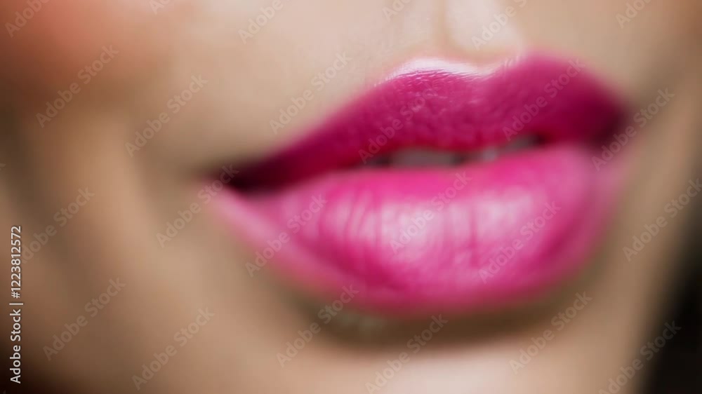 Close-up shot of female lips sending air kiss. Beautiful full pink lips perfect background for cosmetology, plastic surgery, hyaluronic acid injection, lips augmentation procedure, beauty injections Close-up shot of female lips sending air kiss. Beautiful full pink lips perfect background for cosmetology, plastic surgery, hyaluronic acid injection, lips augmentation procedure, beauty injections