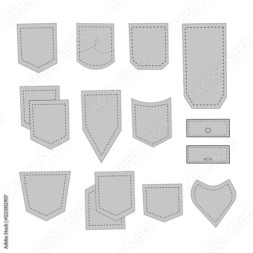 set of pocket jeans