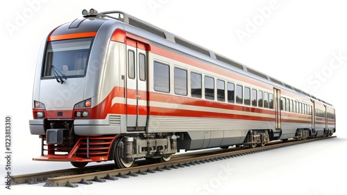 Modern Commuter Train on Tracks