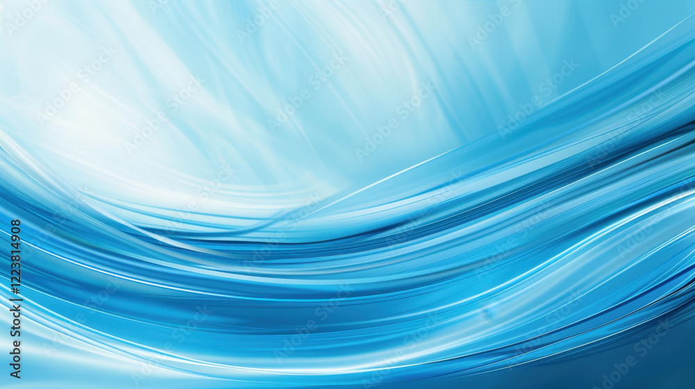 Fototapeta premium Soft blue waves create serene and calming background, perfect for various design projects. smooth gradients evoke sense of tranquility and fluidity