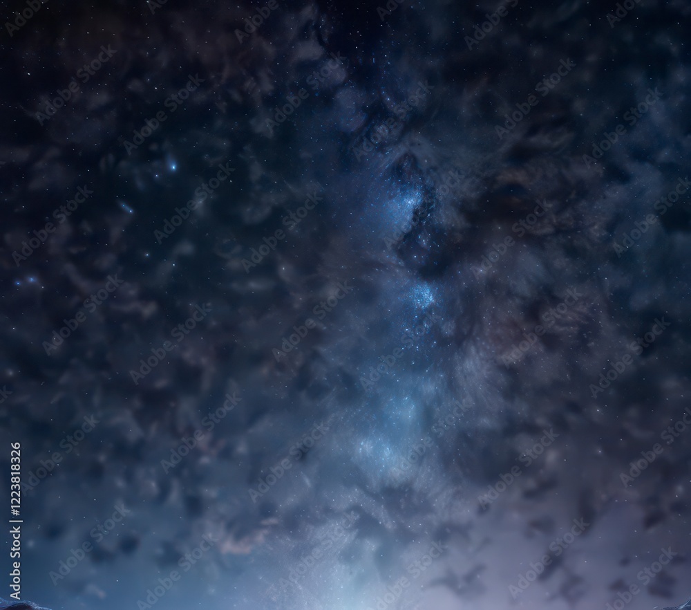 Cosmic galaxy night sky with stars shining brightly in a deep blue background,  universe,  astronomy,  galaxy