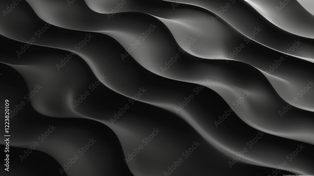Obraz premium Smooth black waves create dynamic and modern texture, perfect for backgrounds or abstract designs. flowing lines evoke sense of movement and elegance