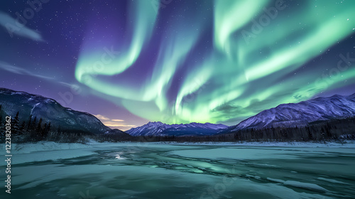 Wallpaper Mural nighttime northern lights Torontodigital.ca