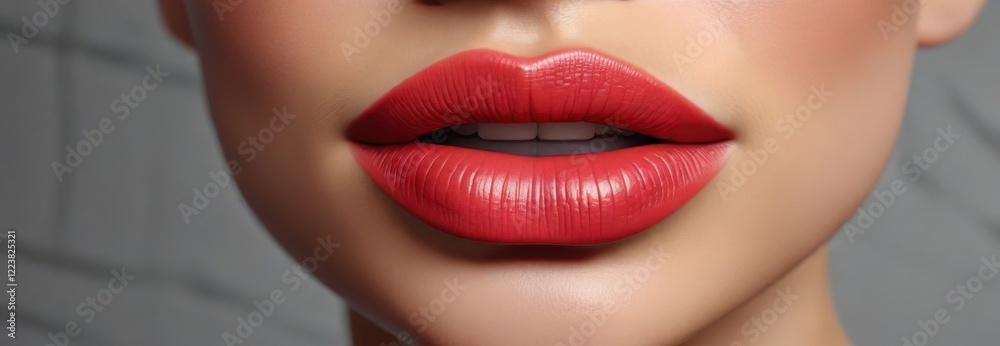 Obraz premium Geometric Vector Abstract with Female Lip Shape , design, vector