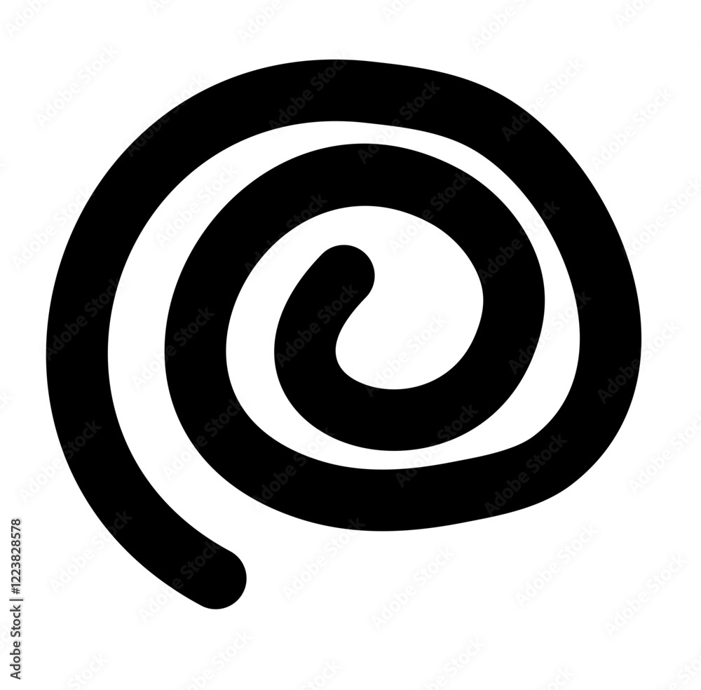 Black Spiral Abstract Swirl icon vector