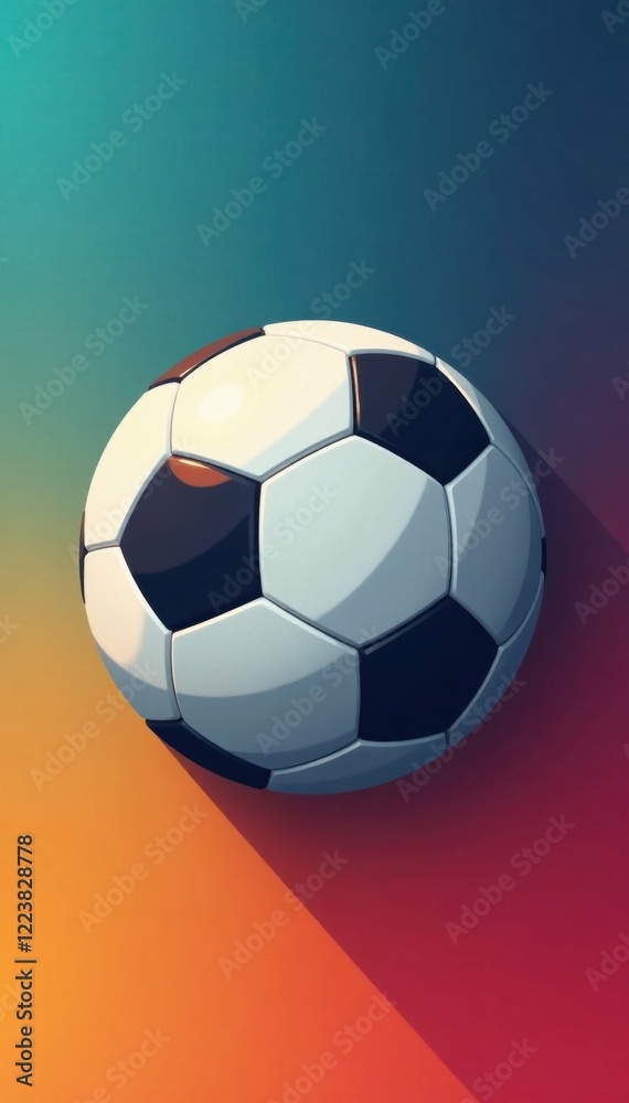 Naklejka premium Simple modern flat football icon with rounded edges, football, simple, design