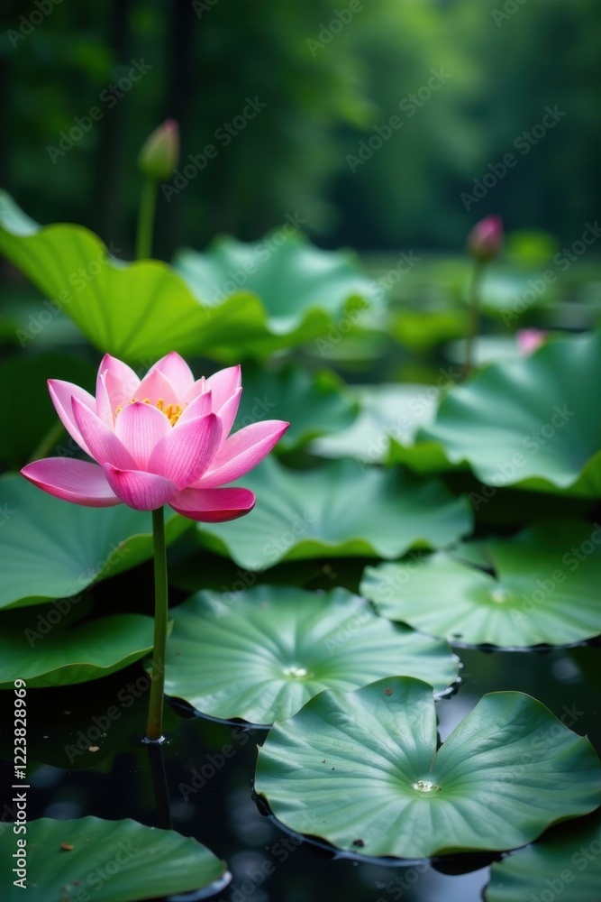 lily pond with lotus flowers , lotus, pond lily pond with lotus flowers , lotus, pond