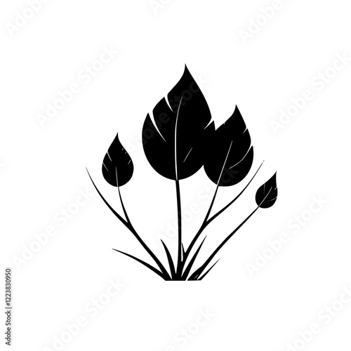 Elegant Black and White Plant Illustration: Minimalist Botanical Design. Perfect for nature-themed projects, adding a touch of sophistication and simplicity.