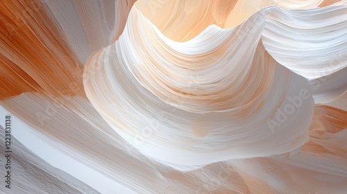 Abstract sandstone wave formation texture in soft light with natural curves and warm tones ideal for design print or poster showcasing nature's beauty and artistic geological patterns