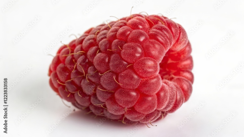 Single Raspberry on White Background Single Raspberry on White Background