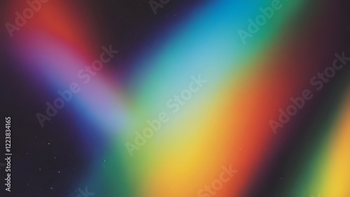 Rainbow Light Leak Grain Overlay with vibrant hues, abstract textures, and nostalgic cinematic gradient effects