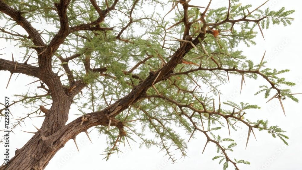 Low-Angle View of Thorny Tree Branches Low-Angle View of Thorny Tree Branches