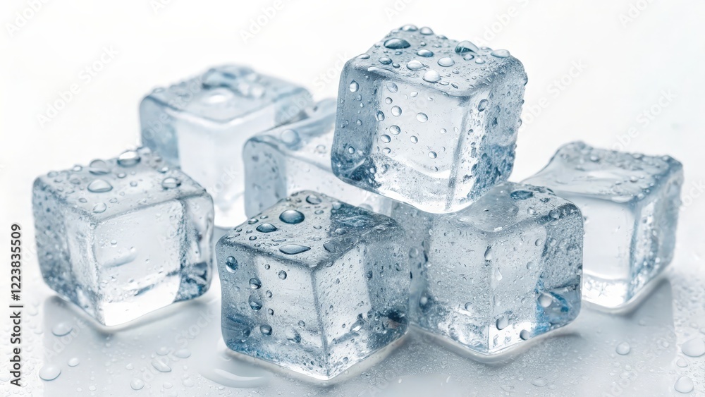 Ice Cubes on White Background Ice Cubes on White Background
