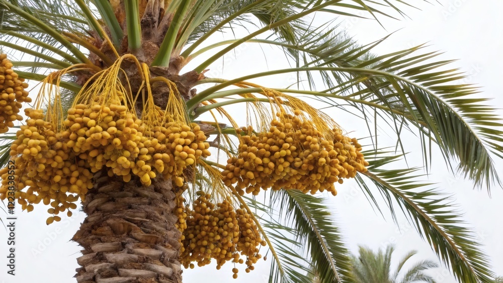 Fototapeta premium Date Palm Tree with Ripe Dates