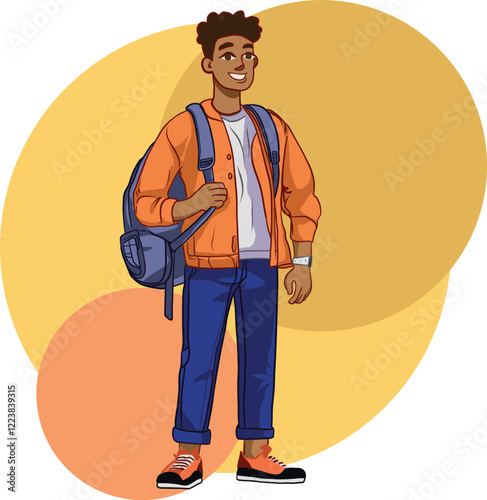 YOUNG GUY WITH A BACKPACK JOVEM GAROTO NEGRO COM MOCHILA NAS COSTAS