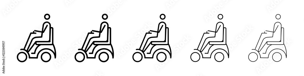 Automatic wheelchair icon Vector logo sign Automatic wheelchair icon Vector logo sign