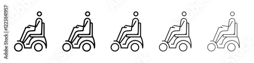 Automatic wheelchair icon Vector logo sign