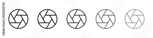 Camera aperature icon Vector logo sign