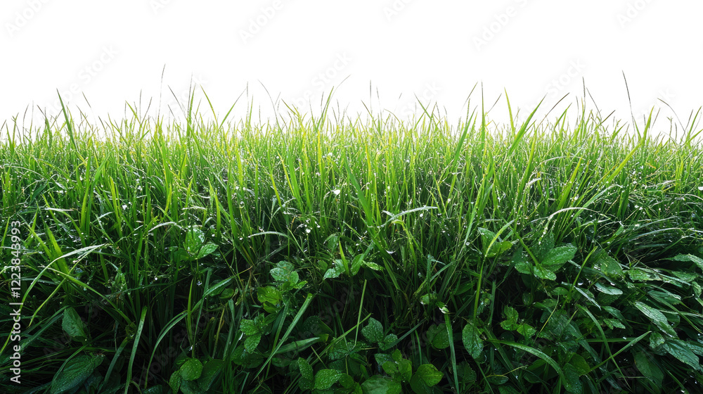 Green Grass Field: A close-up view of vibrant green grass, glistening with morning dew, showcasing a fresh and revitalized landscape. The sunlight illuminates the blades. Green Grass Field: A close-up view of vibrant green grass, glistening with morning dew, showcasing a fresh and revitalized landscape. The sunlight illuminates the blades.