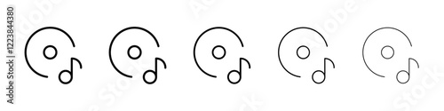 Cd music icon Vector logo sign