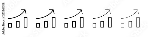 Chart column grow icon Vector logo sign
