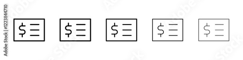 Cheque icon Vector logo sign