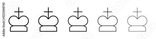 Chess king icon Vector logo sign