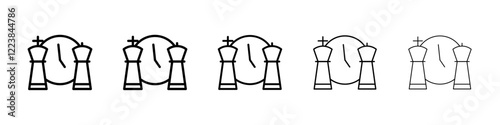Chess time icon Vector logo sign
