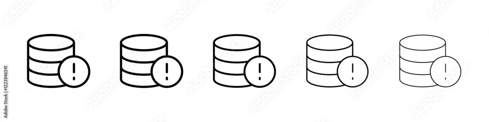 Database alert icon Vector logo sign Database alert icon Vector logo sign